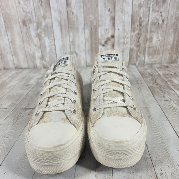 Converse Chuck Taylor All Star Lift Platform Embroidered Egret A02225C Womens 10 - Picture 4 of 8